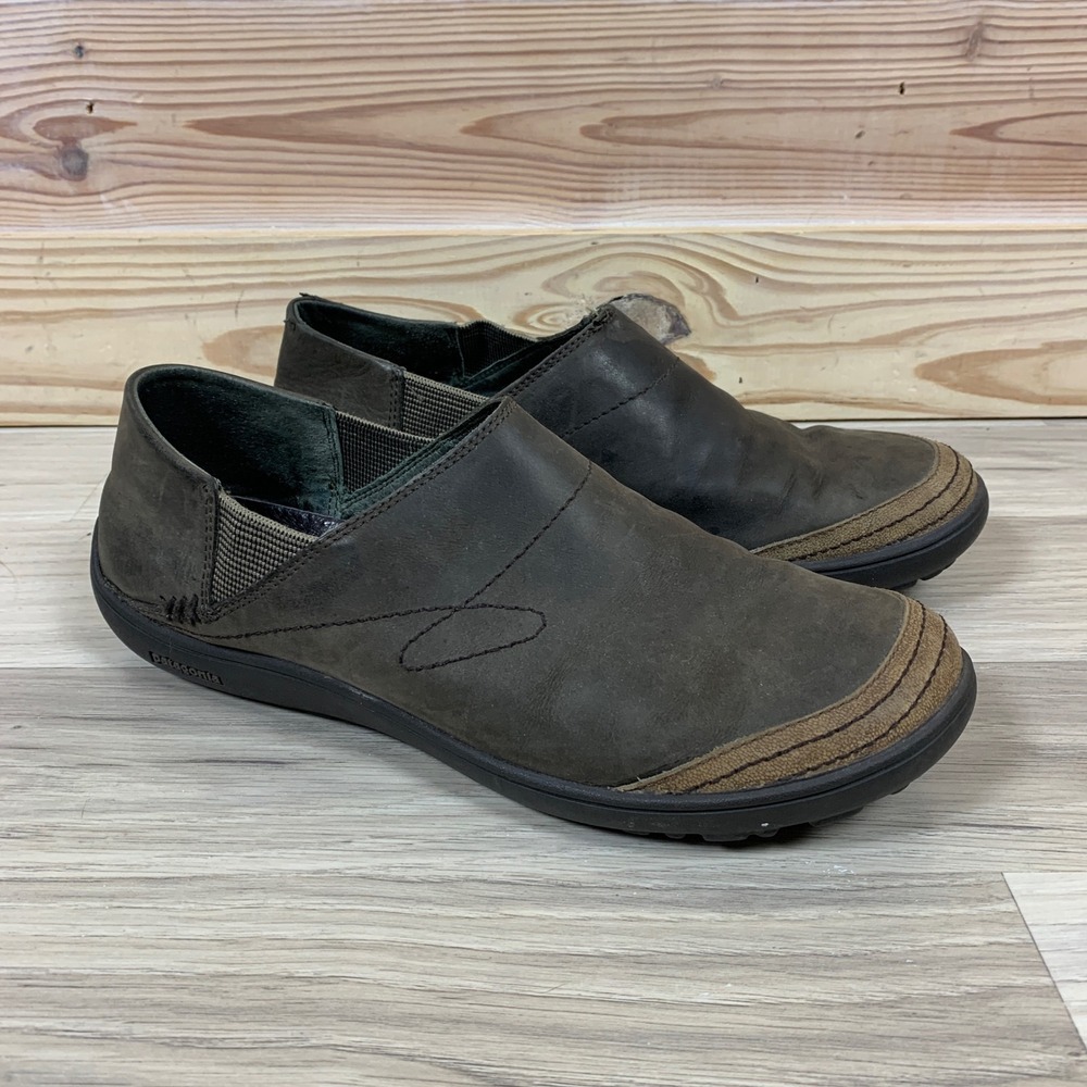 Patagonia Moc Shoes Women 9.5 Brown Leather Slip Onโ Performance Comfort